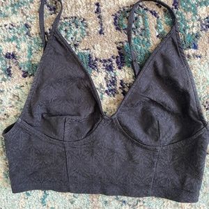 Free People dark navy/gray crop top
